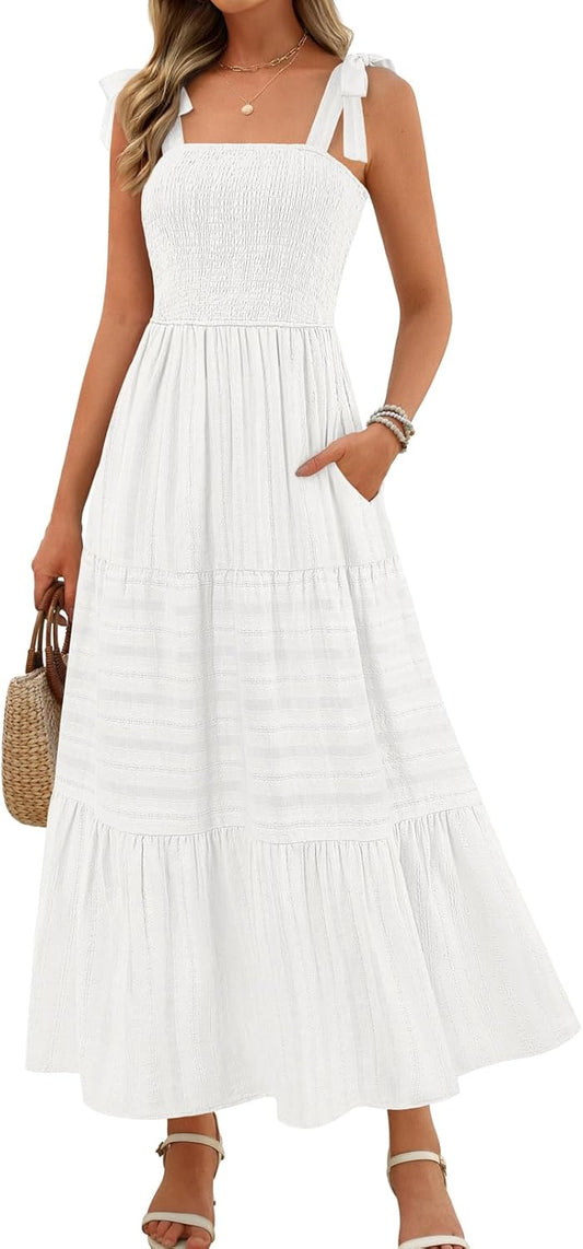 Women's Summer Boho Maxi Dress for Beach Vacation Fun