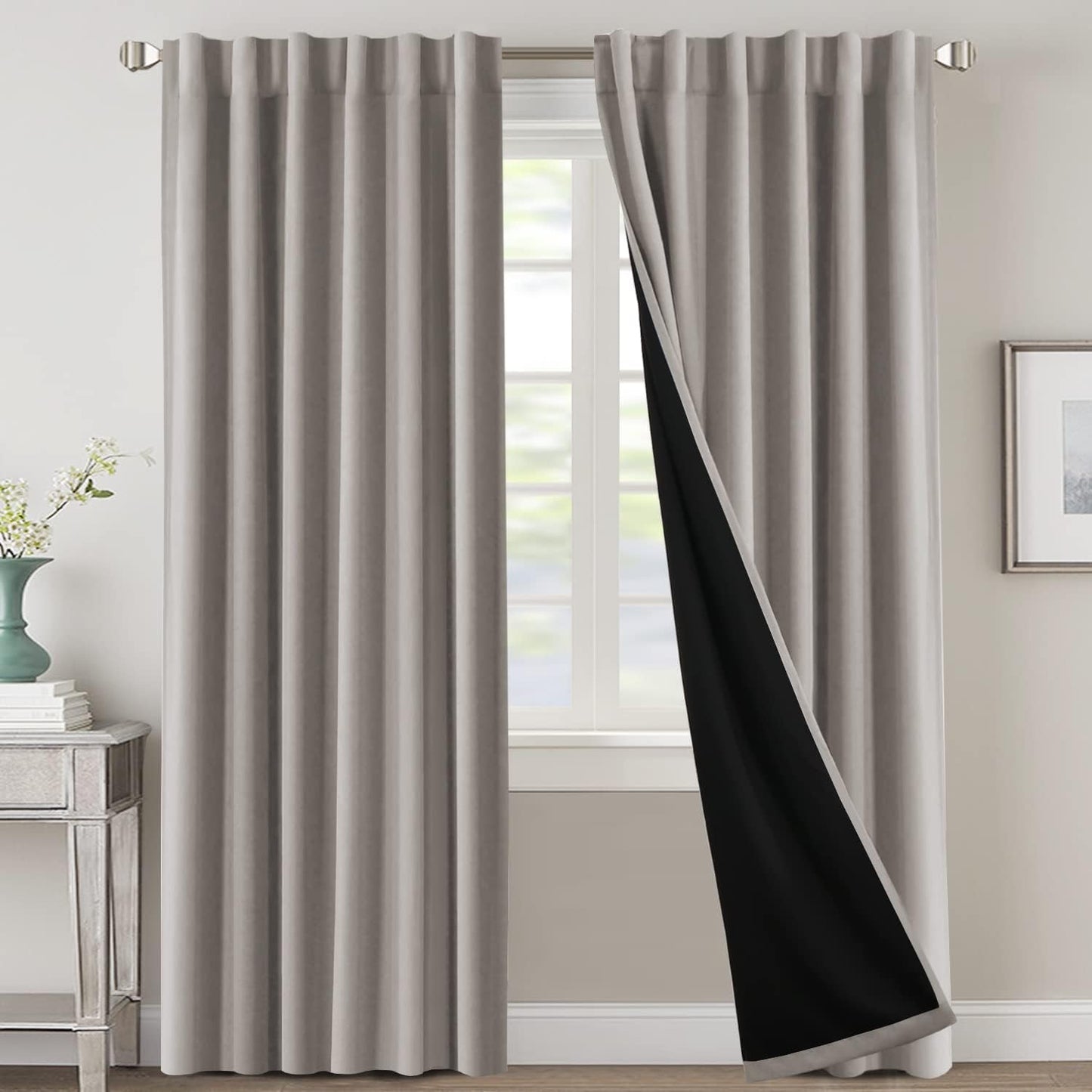 H.VERSAILTEX 100% Blackout Curtains for Bedroom and Living Room
