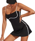 Move With You Womens Workout Tennis Dress with Built-in Bra & Pockets