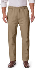 Mens Elastic Waist Pull On Pants for Seniors - Relaxed Fit Comfort