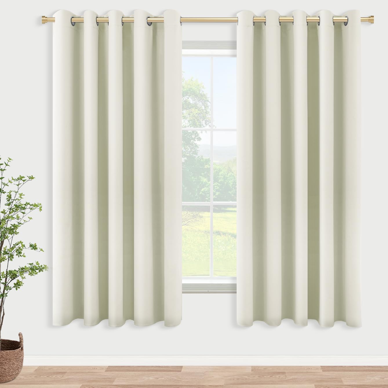 KOUFALL Room Darkening Curtains for Bedroom, 63in x 72in