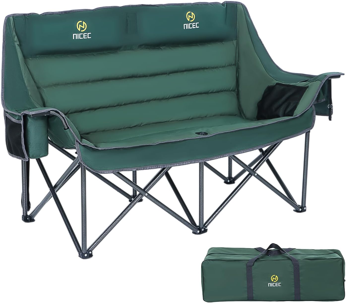 Double Padded Camping Chair for Adults - Oversized Loveseat