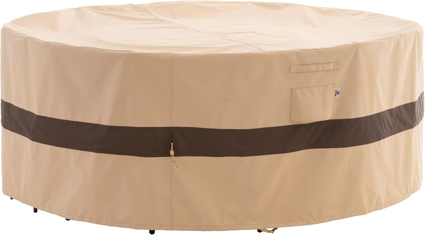 Round Patio Furniture Cover for Dining Table and Chairs Set