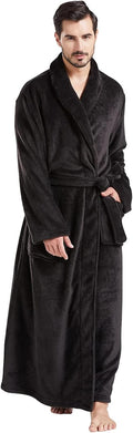Mens Full Length Big and Tall Plush Fleece Robe - Warm Winter Lounge