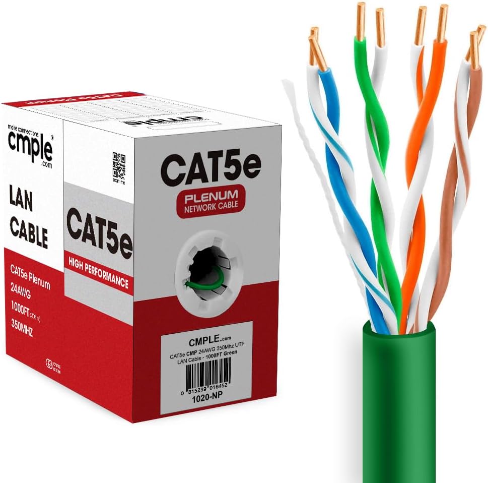 Cat5e Plenum Cable 1000ft - Reliable Gigabit Ethernet Solution