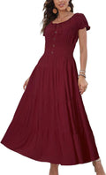 OSTOO Women's 2025 Boho Floral Tiered Maxi Dress - Flowy (Style TF3M)