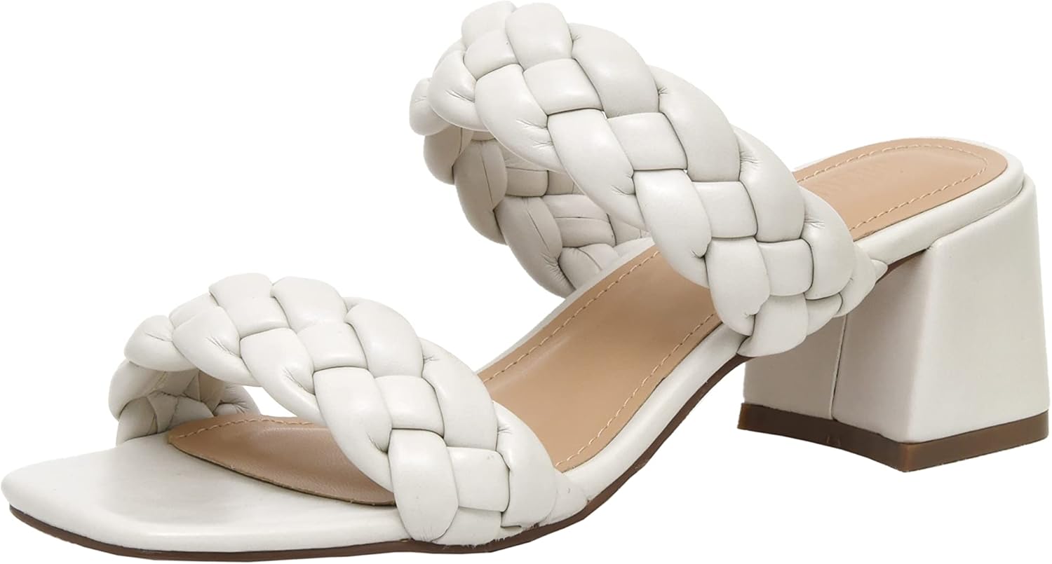 CUSHIONAIRE Women's Onyx Braided Heel Sandal with Memory Foam