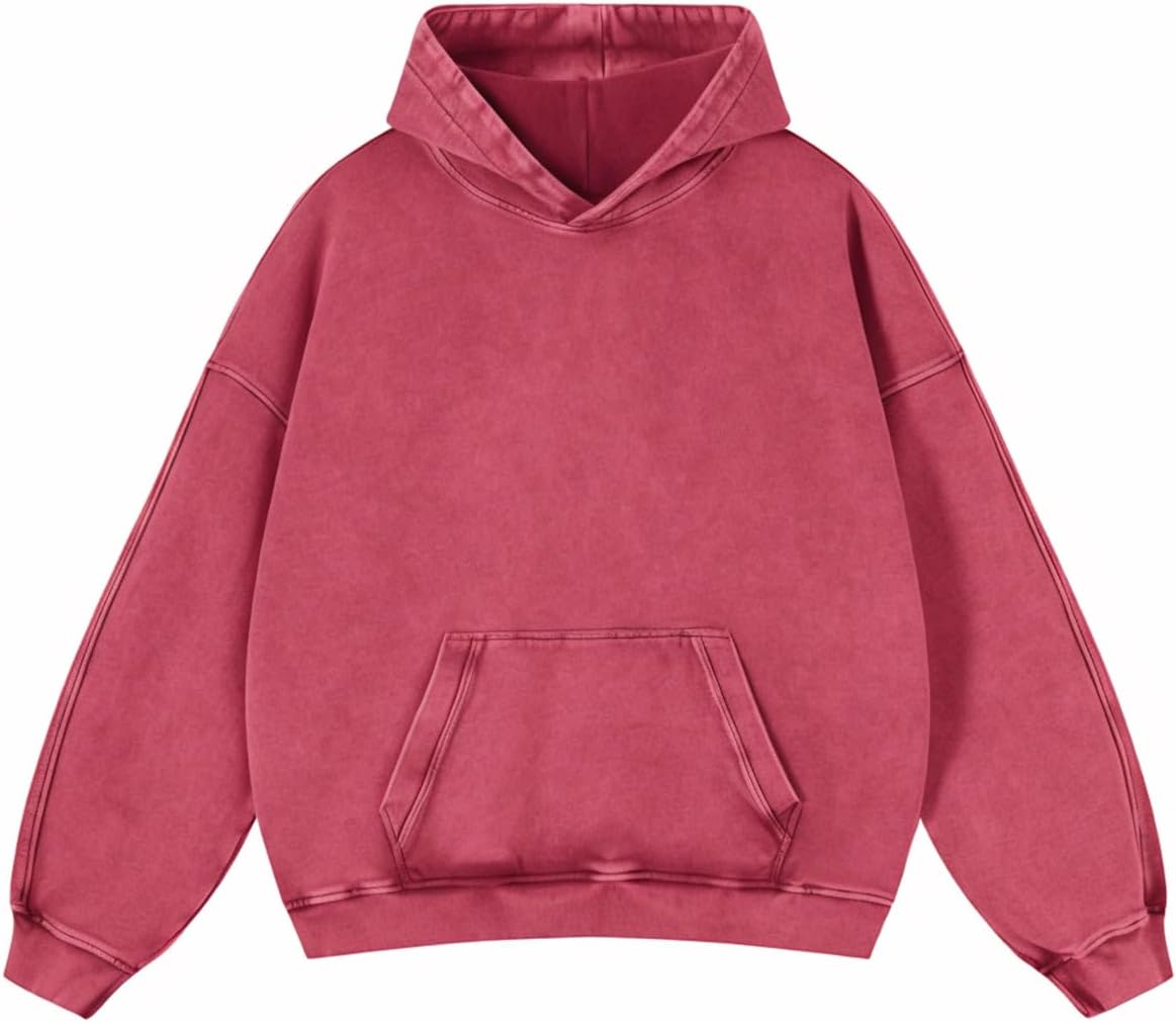 Mens Oversized Hoodies Pullover for Vintage Streetwear Style