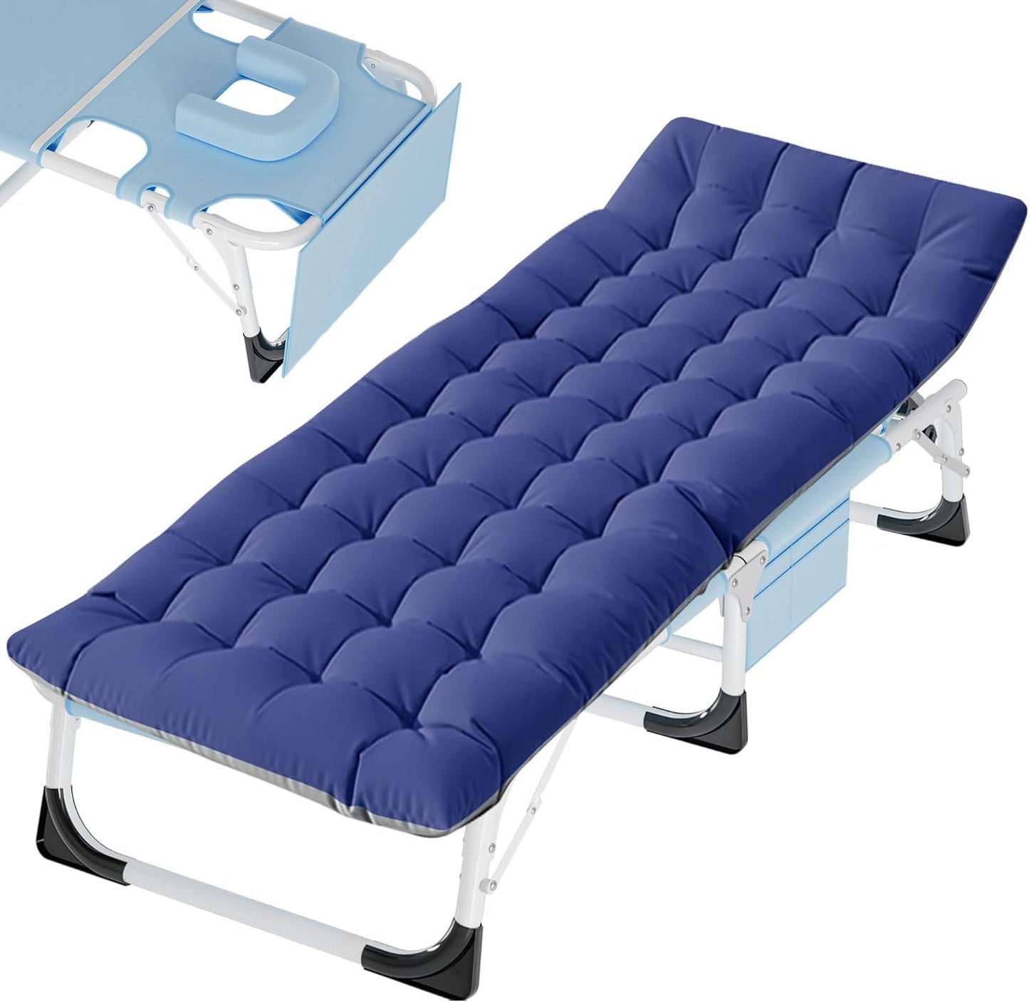 Slsy Folding Camping Cot for Adults with Pad for Outdoor Comfort