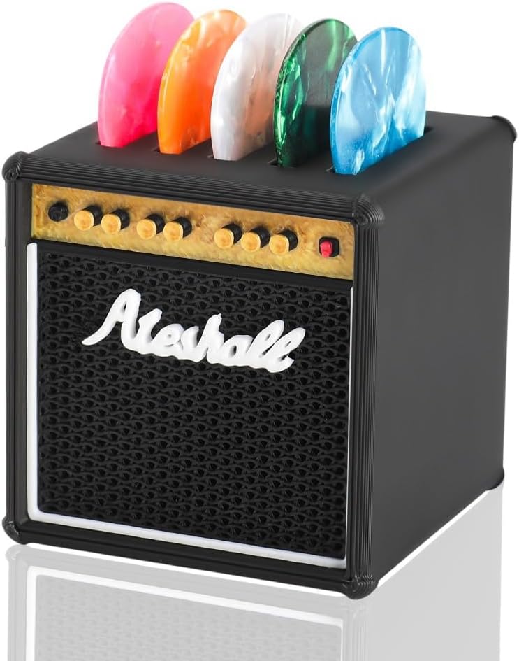 5 Celluloid Picks Included! Guitar Picks Holder Box Set