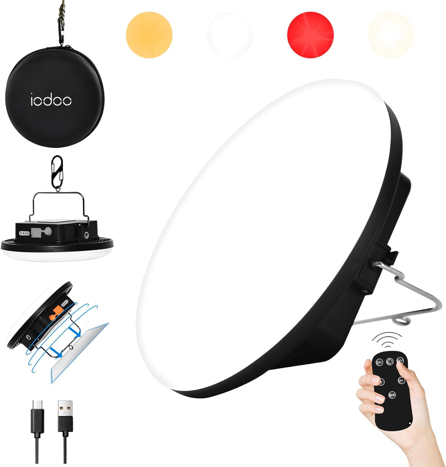 16500mAh 60W Rechargeable Camping Light with Remote Control