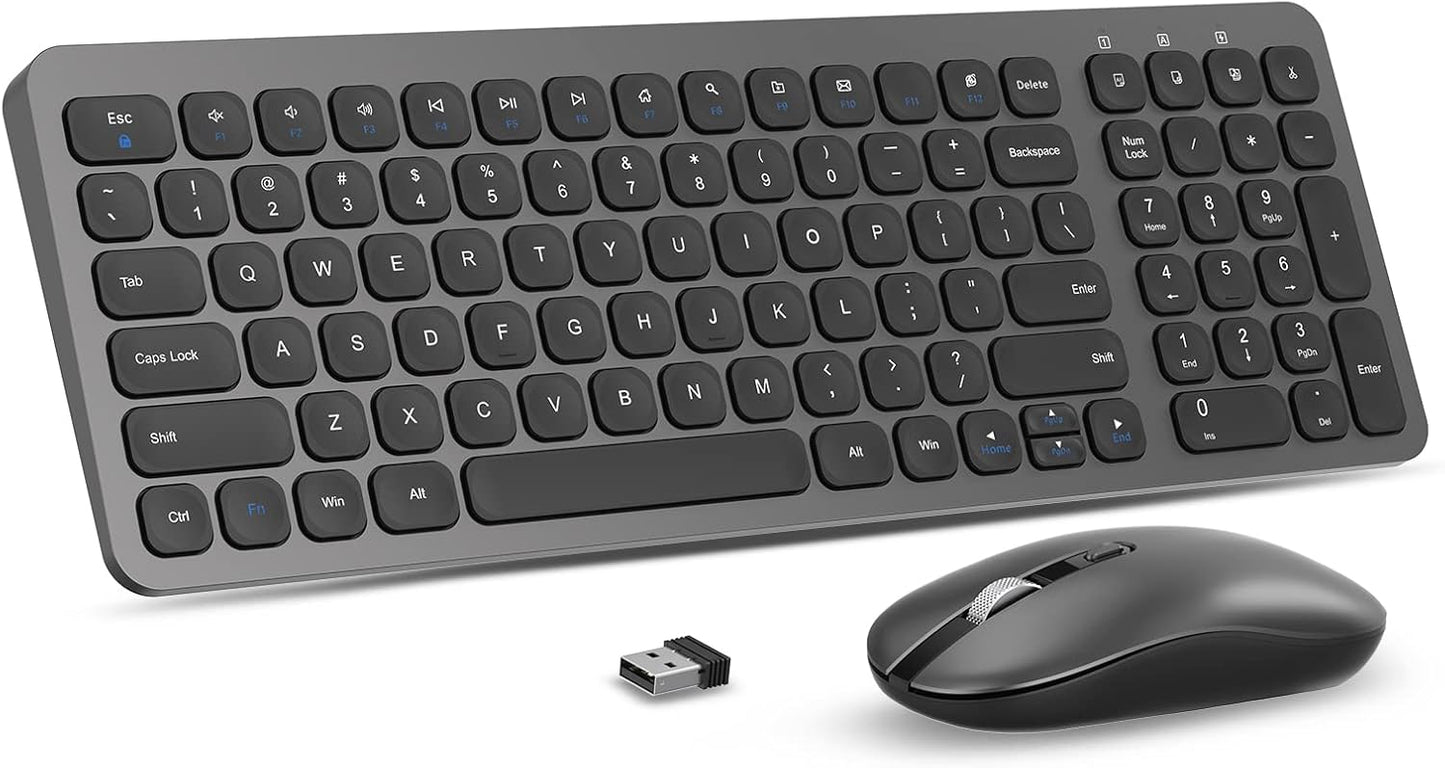 Cimetech Wireless Keyboard and Mouse Combo for Quiet Typing