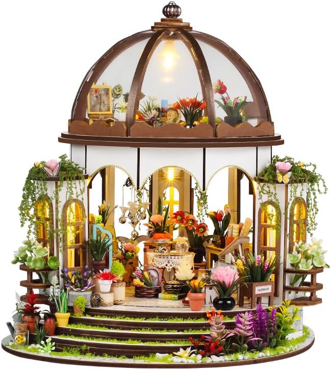 TuKIIE DIY Miniature Dollhouse Kit - Creative Room Greenhouse