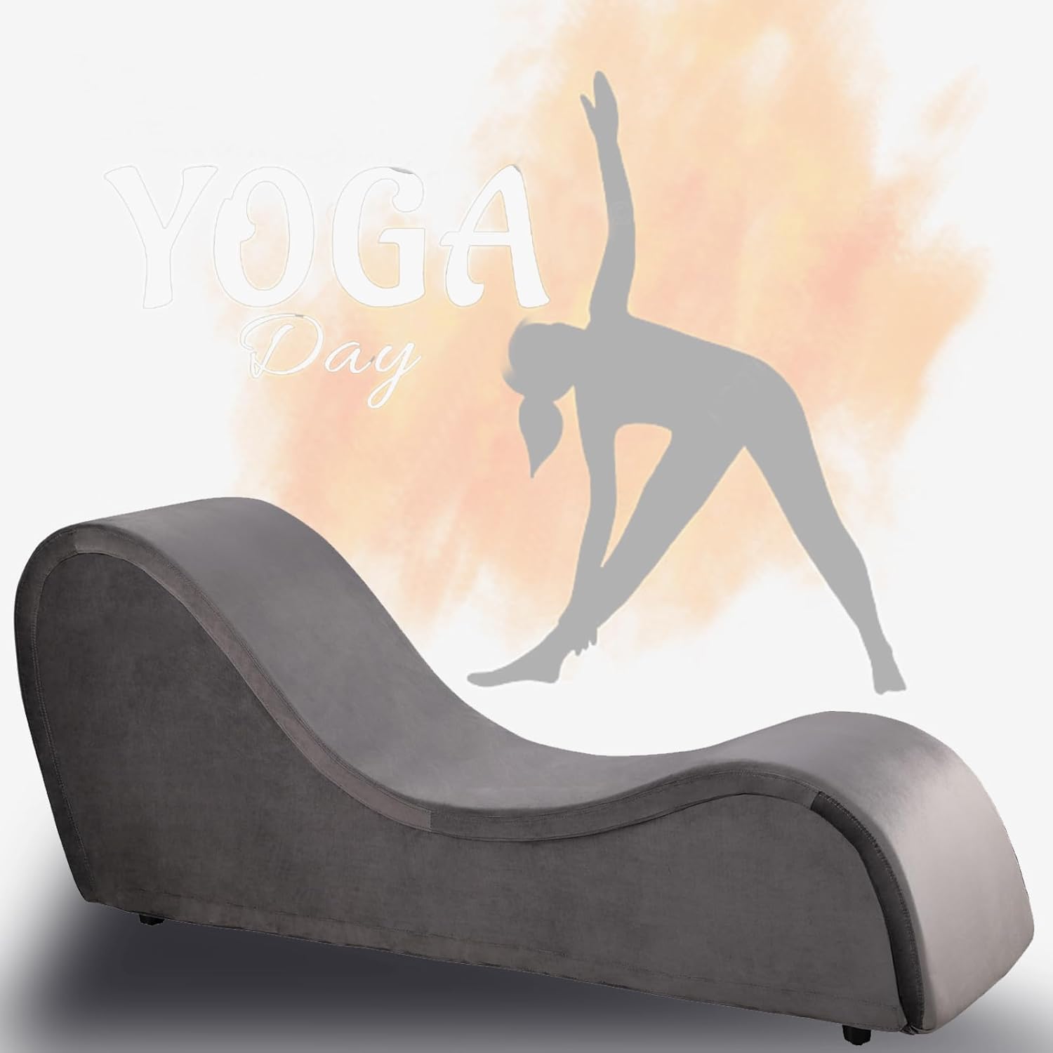 Ergonomic Velvet Yoga Chaise - Stretch, Exercise, Relax