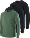Men's Soft Plush Fleece Crewneck Sweatshirt 3-Pack - Warm Everyday no