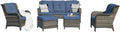 Rilyson Outdoor Patio Wicker Furniture Set - 5 Piece Conversation Set