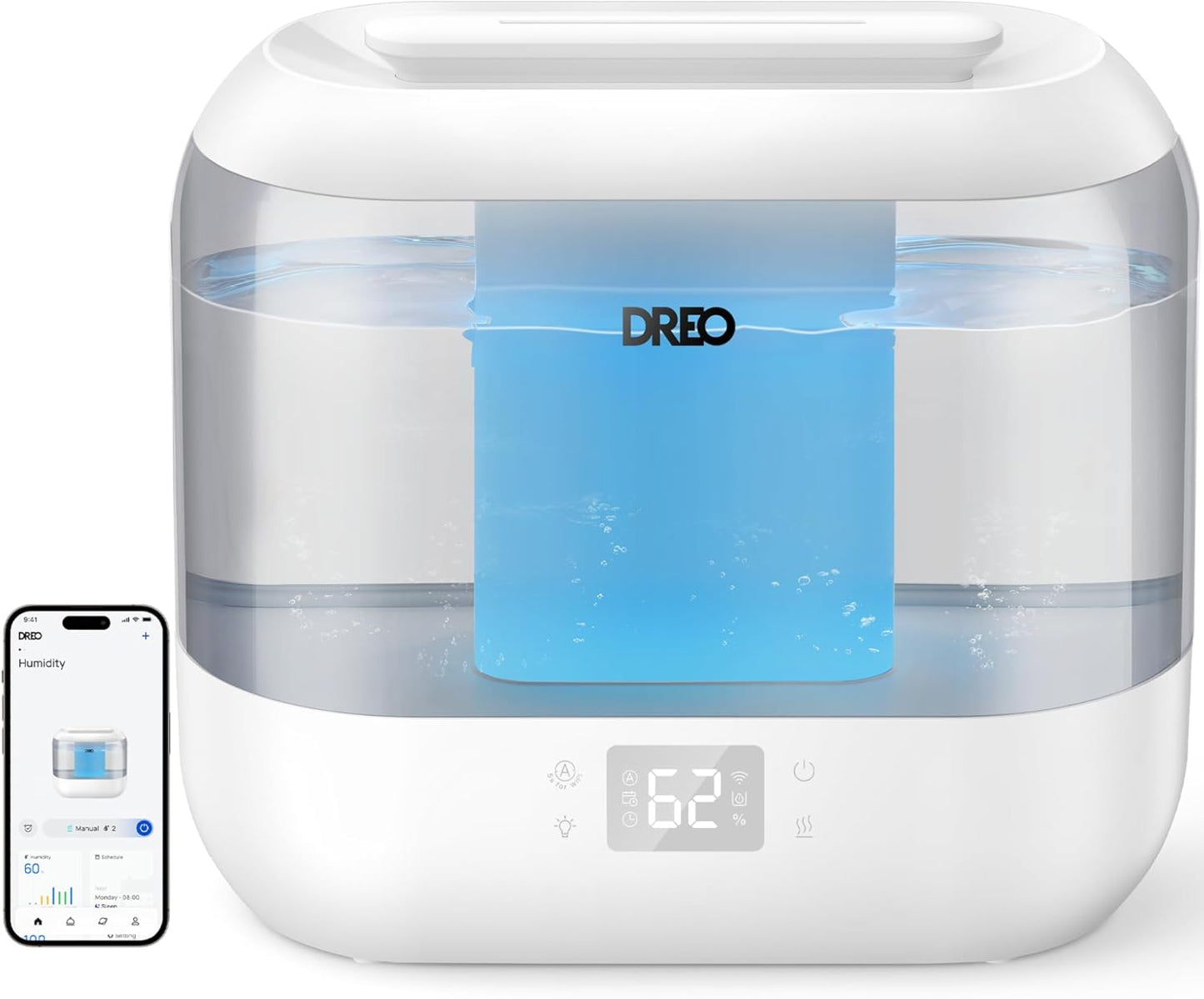 Dreo Smart Humidifier for Bedroom with Voice Control and Nightlight