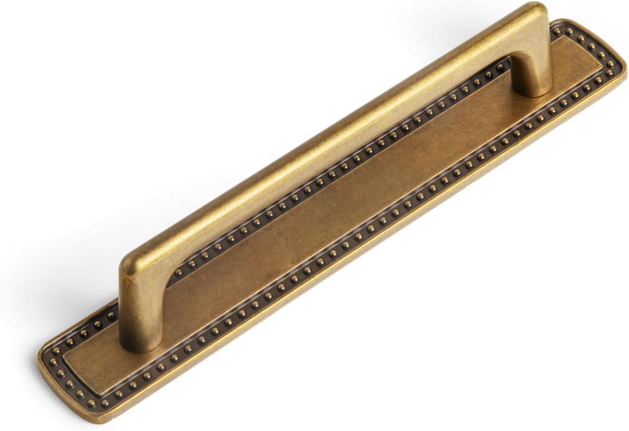 Goo-Ki Antique Brass Cabinet Pulls with Backplate for Elegance