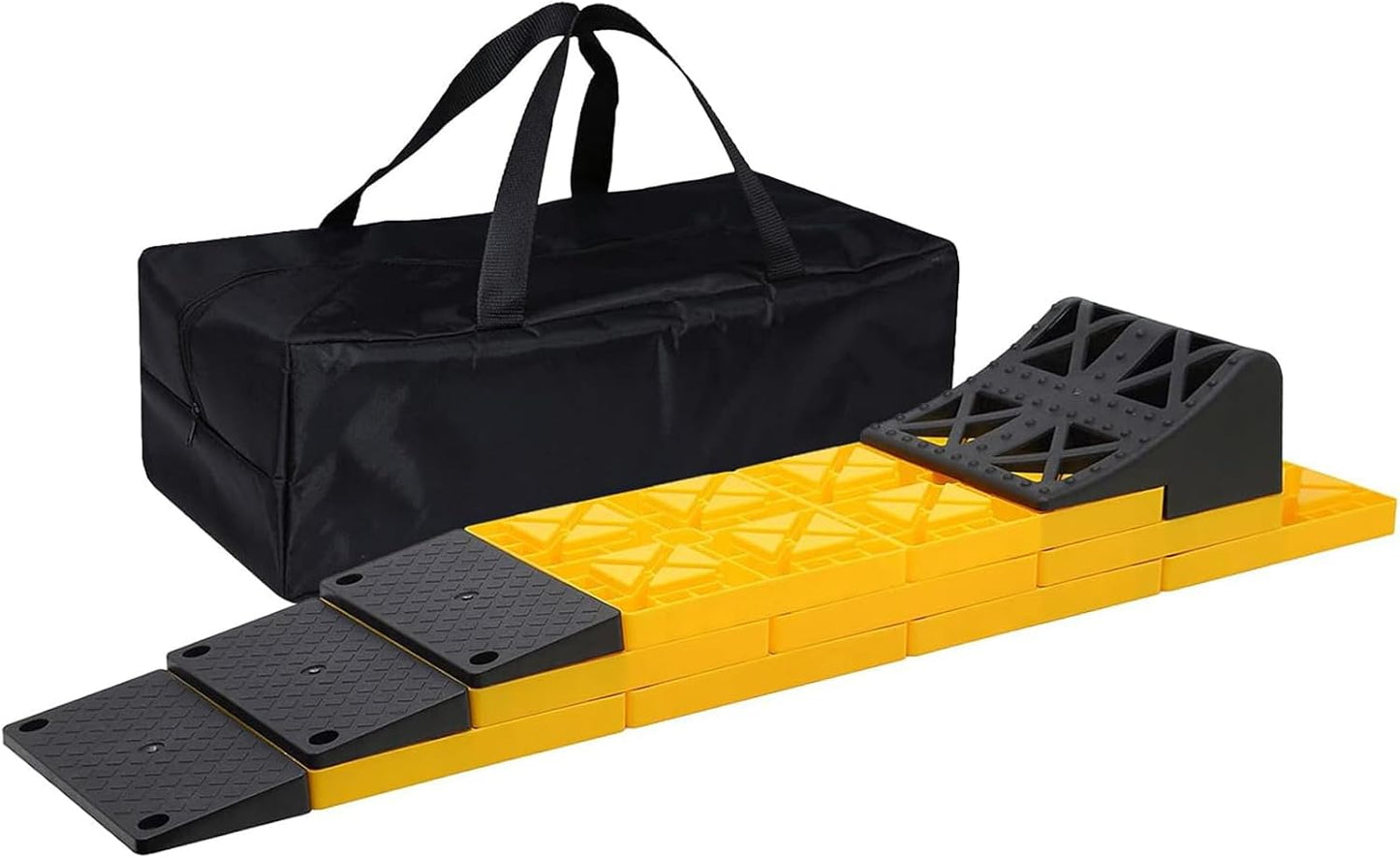 Homeon Wheels RV Leveling Blocks with Chocks and Carrying Bag