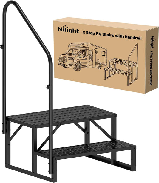 Nilight RV Steps with Handrail for Safe and Easy Access