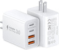 40W USB C Charger Cube 2-Pack - Compact 4-Port Fast Charger