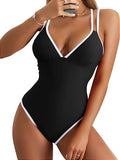 B2prity V Neck One Piece Swimsuit - Tummy Control Slimming Fit