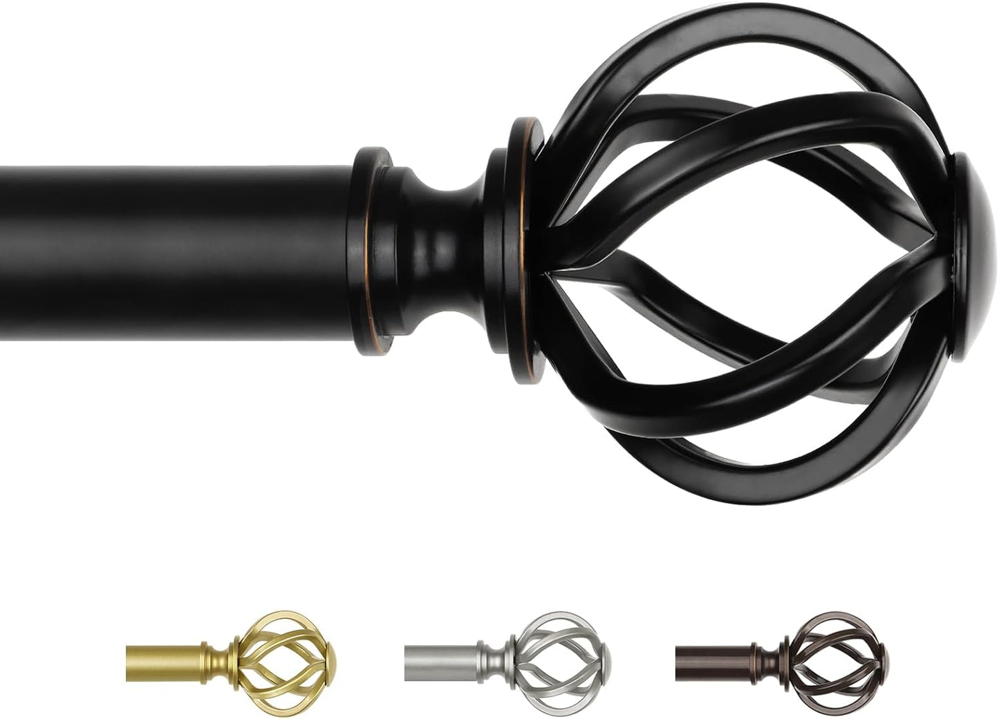 Long Curtain Rods for Windows 66 to 120 Inch with Elegant Design