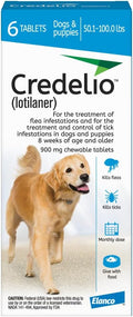 Credelio Tick & Flea Prevention for Dogs 50.1-100 lbs - 6-Month Supply