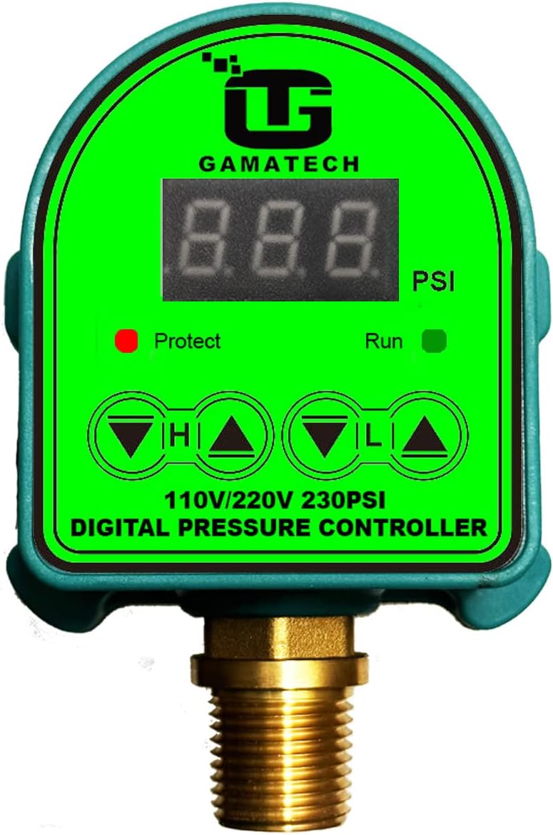 Digital Pressure Controller for Pumps, GamaTech 110V/220V, 0-230 Psi