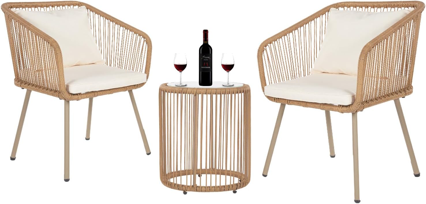 FDW 3-Piece Outdoor Furniture Set for Stylish Patio Relaxation