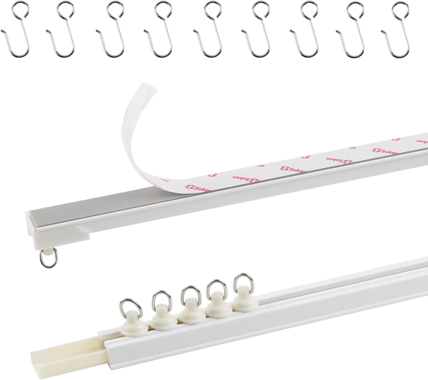 Adhesive Curtain Track - Easy Install, No Tools Needed!