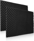 2 Pack Black 48x24x2 in Soundproof Wall Panels For Echo Absorption
