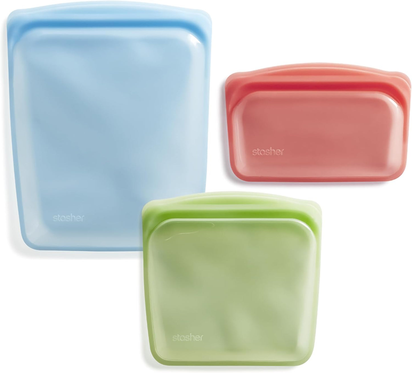 Silicone Reusable Food Storage Bags, 3-Pack, Eco-Friendly Use