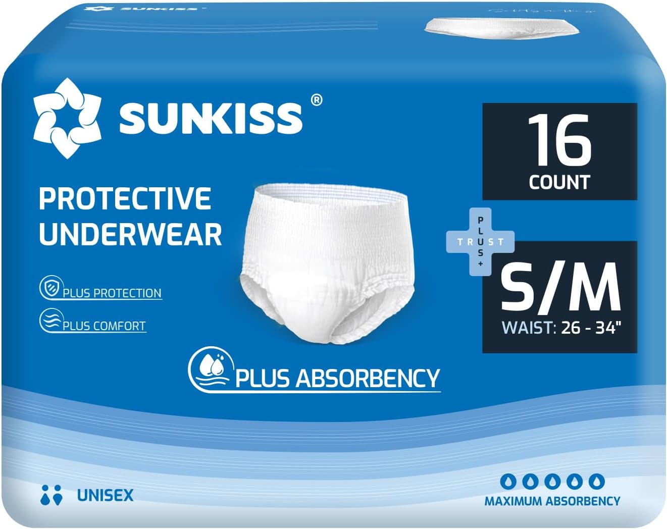 SUNKISS TrustPlus Incontinence Underwear - Total Protection!