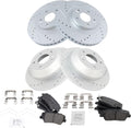 Front and Rear Ceramic Brake Pad & G-Coated Rotor Kit for 2017-2018