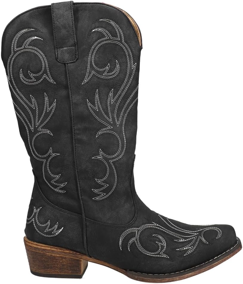 ROPER Womens Riley Embroidered Snip Toe Casual Boots - Blue