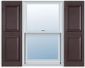 15 in x 51 in Sienna Brown Raised Panel Vinyl Exterior Shutter (Pair)