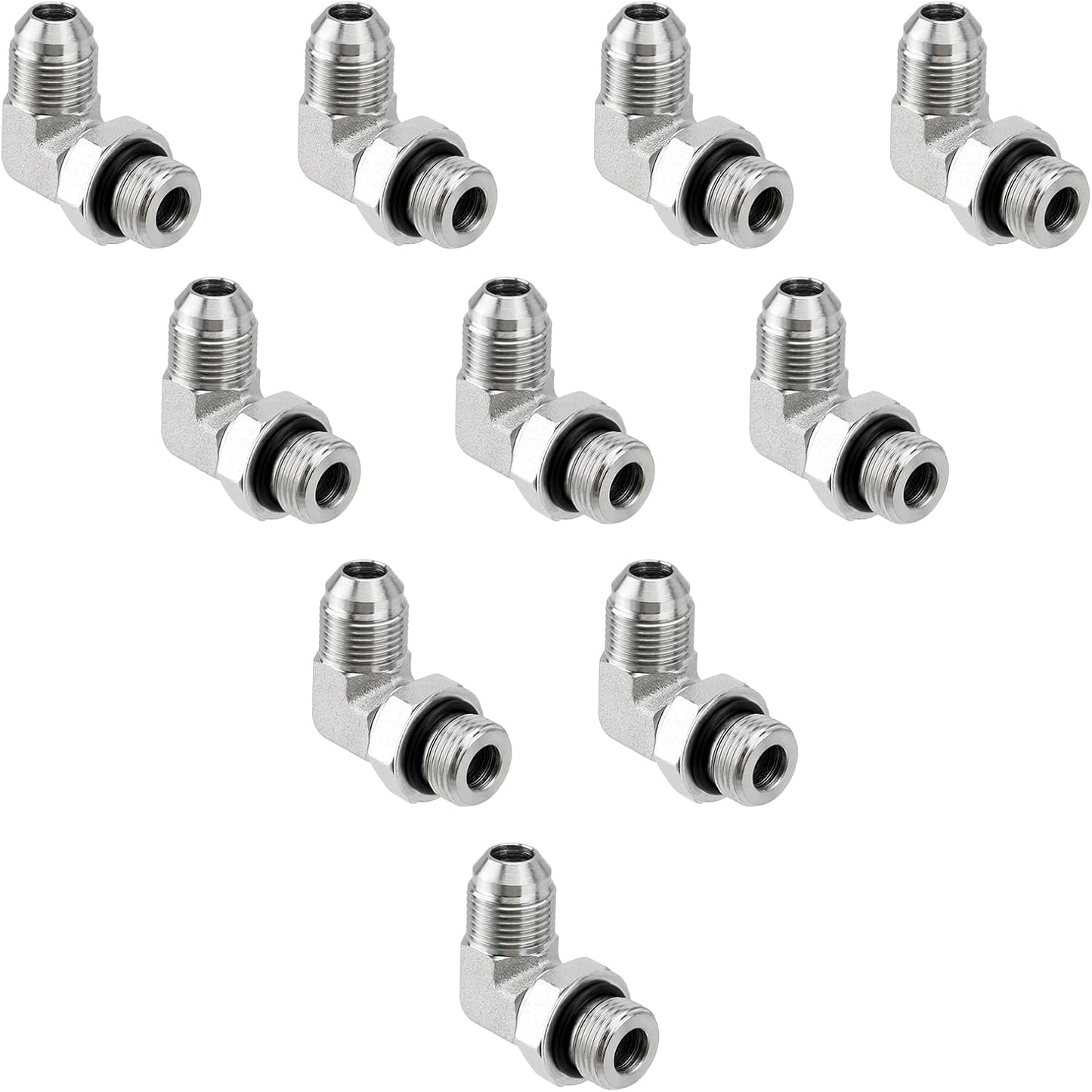 10 Pack 90 Degree Elbow Hydraulic Hose Fittings for Secure Connections