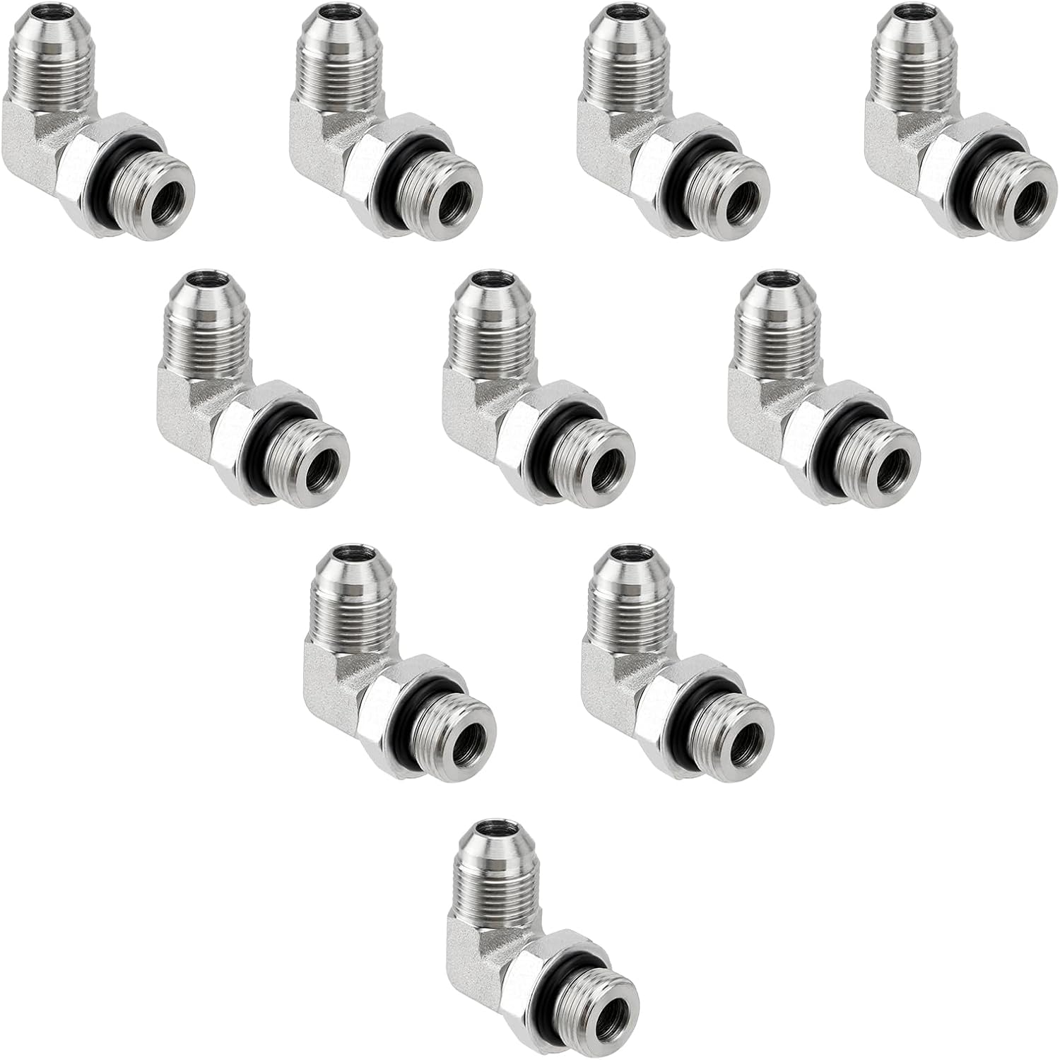 10 Pack 90 Degree Elbow Hydraulic Hose Fittings for Secure Connections