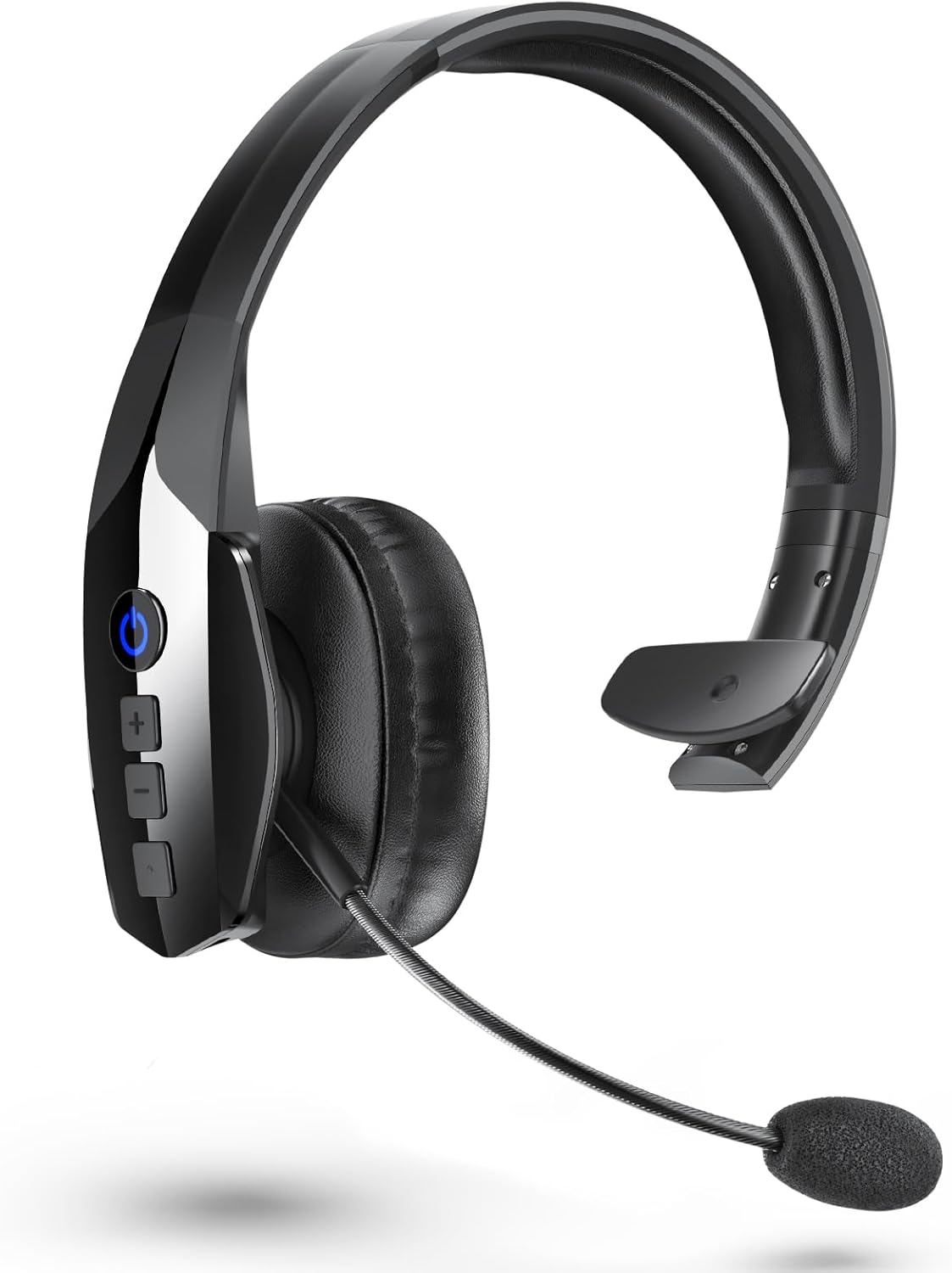 LEEMC Bluetooth Headset: 90 Hrs Talktime & Noise Canceling Mic