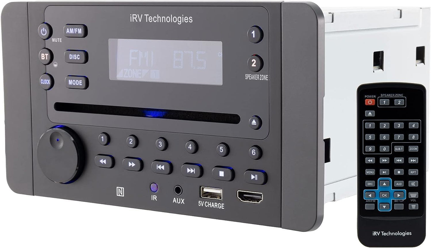 iRV Technology iRV62 Wall Mount RV Stereo with Bluetooth and HDMI