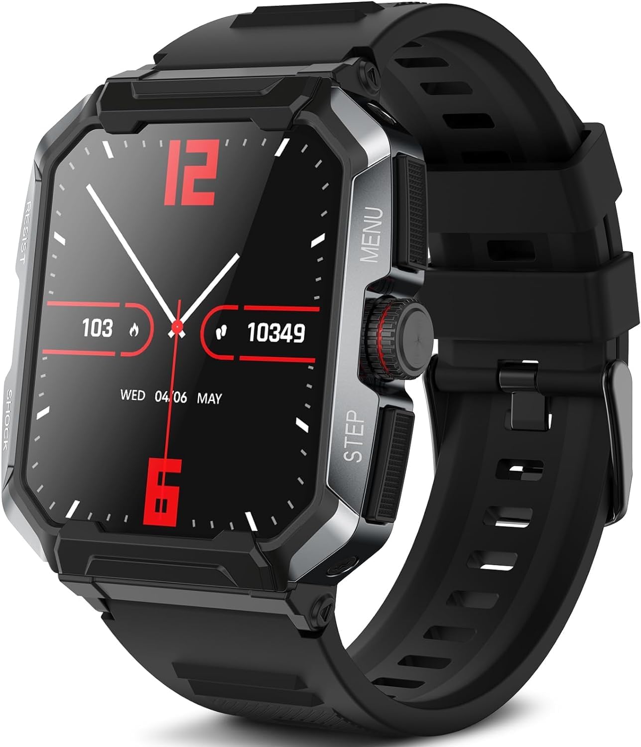 Rugged Smartwatch: Answer/Make Call, IP68 Waterproof, Fitness Tracker, Anyloop