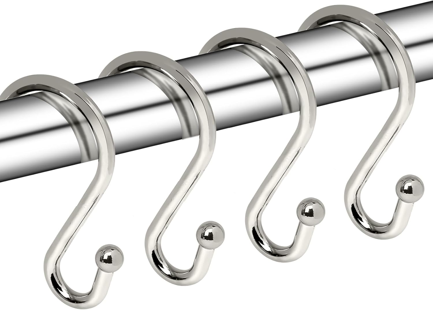 Rust-Proof S Hooks for Curtain/Kitchen/Bath, Set of 12