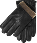Winter Gloves Giovanni Black for Men - Lambskin with Cashmere Lining