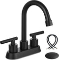 4 in Centerset Bathroom Faucet Two-Handle Matte Black - Swivel Spout