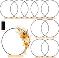 Black Floral Hoop 10 Pack with Stand - 18 in Metal Rings