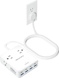 230W USB Power Strip with 4 AC Outlets and 8 USB Ports - Compact