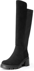 DREAM PAIRS Women's Knee High Stretch Boots - Comfortable Round Toe
