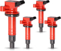 ENA Pack 4 Red Ignition Coil 1.8L L4 Compatible with Toyota Corolla