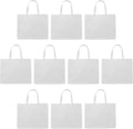 Jumbo Sized Tote Bags Set of 10 for Women - Reusable White Bulk Pack